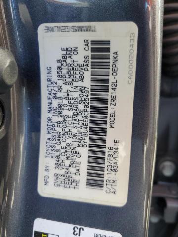Photo 10 from auction – 2012 TOYOTA COROLLA BA with VIN 5YFBU4EE0CP025497