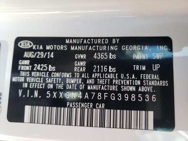 Photo 10 from auction – 2015 KIA OPTIMA EX with VIN 5XXGN4A78FG398536