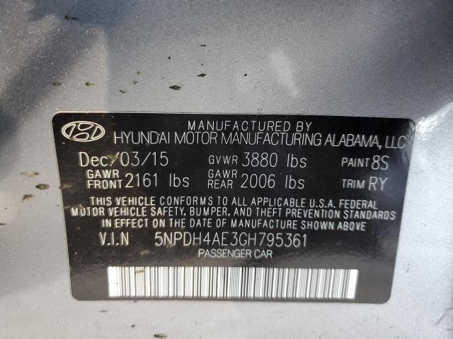 Photo 10 from auction – 2016 HYUNDAI ELANTRA SE with VIN 5NPDH4AE3GH795361