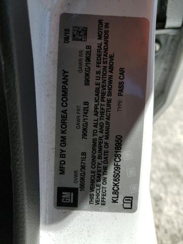 Photo 10 from auction – 2015 CHEVROLET SPARK EV 1 with VIN KL8CK6S09FC818950