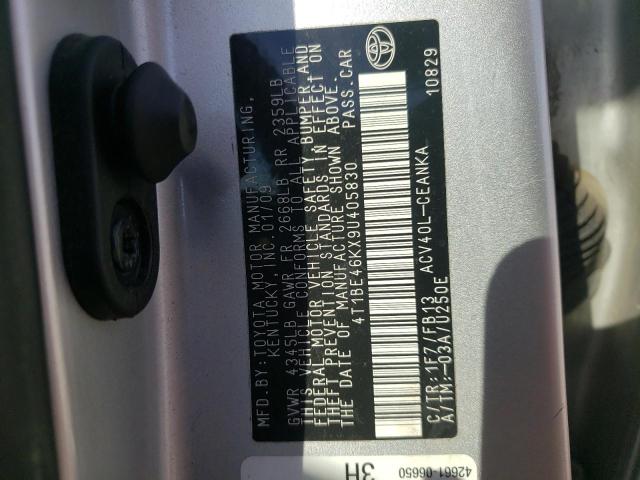 Photo 10 from auction – 2009 TOYOTA CAMRY BASE with VIN 4T1BE46KX9U405830