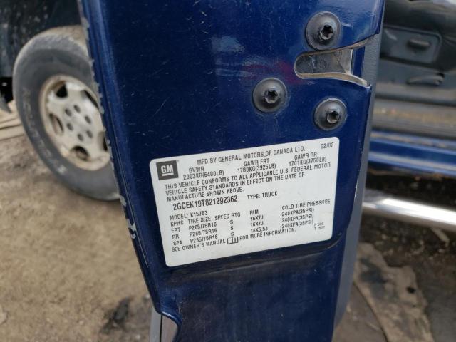 Photo 10 from auction – 2002 CHEVROLET SILVERADO with VIN 2GCEK19T821292362