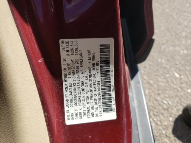 Photo 10 from auction – 2006 HONDA CR-V LX with VIN JHLRD68596C003391