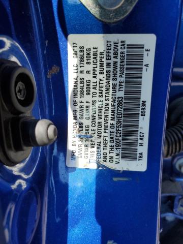 Photo 10 from auction – 2017 HONDA CIVIC LX with VIN 19XFC2F53HE072863