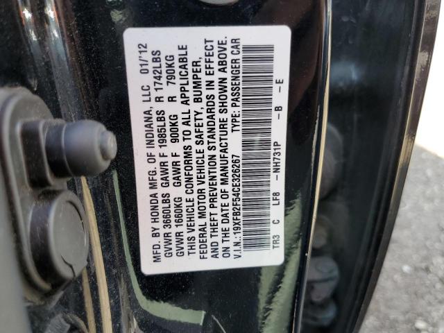 Photo 10 from auction – 2012 HONDA CIVIC LX with VIN 19XFB2F54CE326267