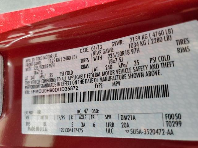 Photo 10 from auction – 2013 FORD ESCAPE SEL with VIN 1FMCU0H90DUD35872