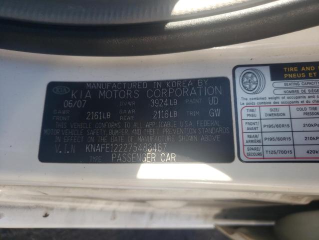 Photo 10 from auction – 2007 KIA SPECTRA EX with VIN KNAFE122275483467