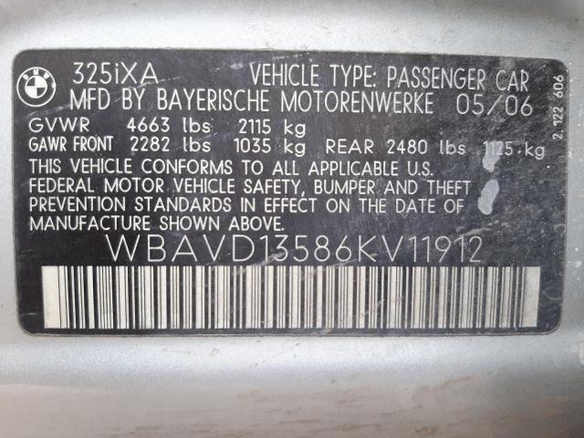 Photo 10 from auction – 2006 BMW 325 XI with VIN WBAVD13586KV11912