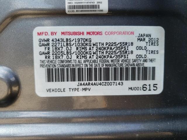 Photo 10 from auction – 2012 MITSUBISHI OUTLANDER with VIN JA4AR4AU4CZ007143