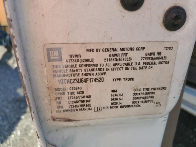 Photo 10 from auction – 2004 GMC SIERRA C25 with VIN 1GTHC23U64F174520