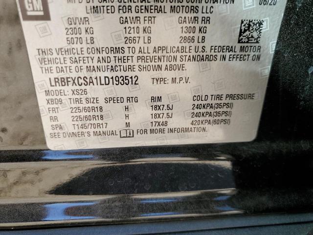 Photo 10 from auction – 2020 BUICK ENVISION with VIN LRBFXCSA1LD193512