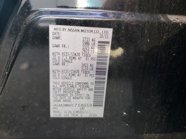 Photo 10 from auction – 2015 NISSAN PATHFINDER with VIN 5N1AR2MMXFC714059
