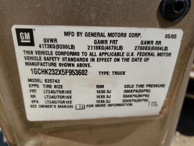 Photo 10 from auction – 2005 CHEVROLET SILVERADO with VIN 1GCHK232X5F953602