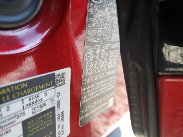 Photo 10 from auction – 2020 LAND ROVER RANGE ROVE with VIN SALYK2FV4LA290908
