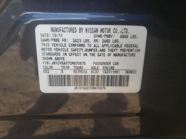 Photo 10 from auction – 2012 INFINITI G37 with VIN JN1CV6AR7CM970975