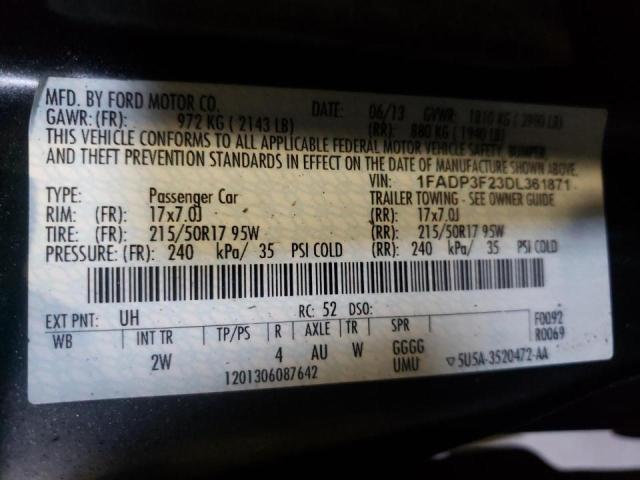 Photo 10 from auction – 2013 FORD FOCUS SE with VIN 1FADP3F23DL361871