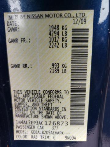 Photo 10 from auction – 2010 NISSAN ALTIMA S with VIN 1N4AL2EP3AC126873