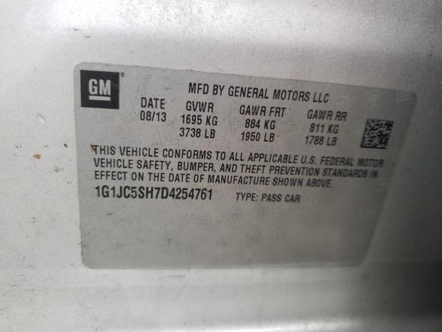 Photo 10 from auction – 2013 CHEVROLET SONIC LT with VIN 1G1JC5SH7D4254761