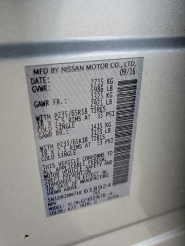 Photo 10 from auction – 2017 NISSAN PATHFINDER with VIN 5N1DR2MM7HC618924