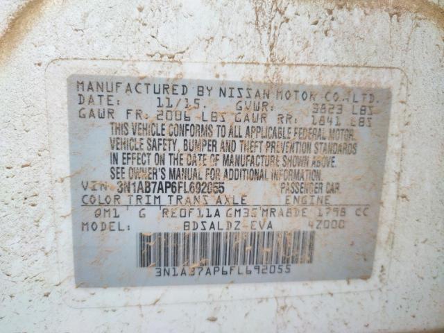 Photo 10 from auction – 2015 NISSAN SENTRA S with VIN 3N1AB7AP6FL692055