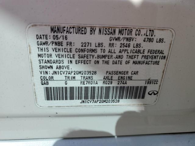 Photo 10 from auction – 2016 INFINITI Q50 BASE with VIN JN1CV7AP2GM203528