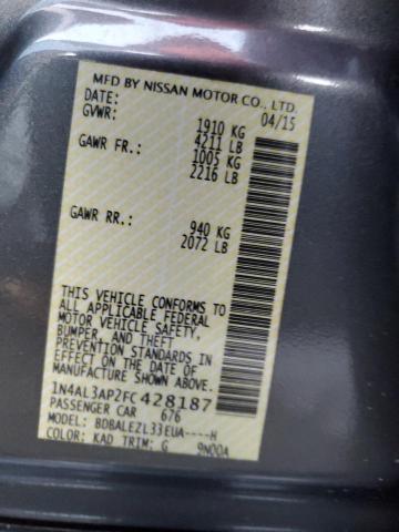 Photo 10 from auction – 2015 NISSAN ALTIMA 2.5 with VIN 1N4AL3AP2FC428187