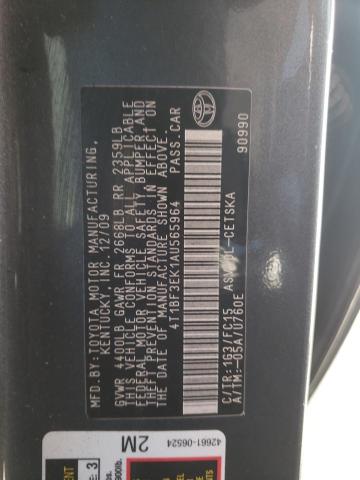 Photo 10 from auction – 2010 TOYOTA CAMRY BASE with VIN 4T1BF3EK1AU565964