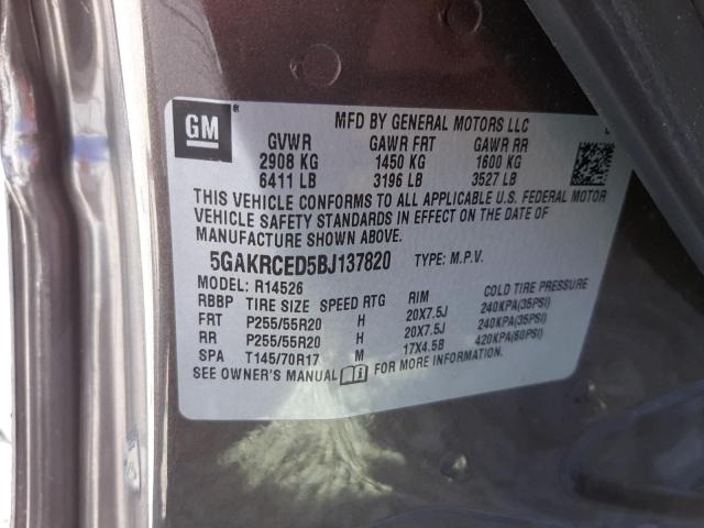 Photo 10 from auction – 2011 BUICK ENCLAVE CX with VIN 5GAKRCED5BJ137820