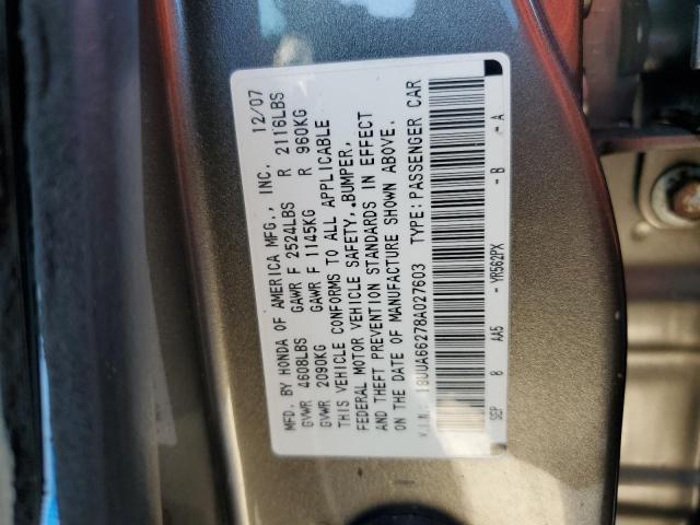 Photo 10 from auction – 2008 ACURA TL with VIN 19UUA66278A027603