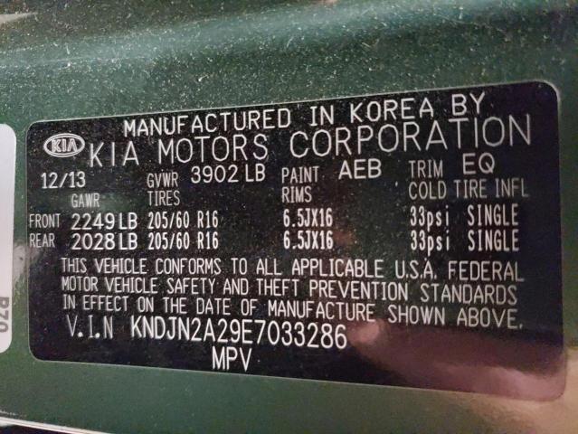 Photo 10 from auction – 2014 KIA SOUL with VIN KNDJN2A29E7033286