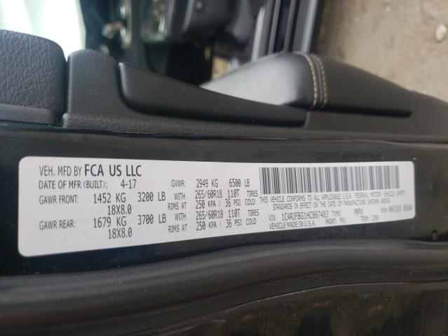 Photo 10 from auction – 2017 JEEP GRAND CHER with VIN 1C4RJFBG1HC867483