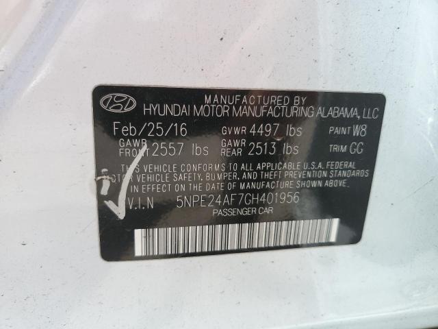 Photo 10 from auction – 2016 HYUNDAI SONATA SE with VIN 5NPE24AF7GH401956