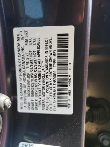 Photo 10 from auction – 2015 HONDA CR-V EX with VIN 2HKRM3H51FH520099