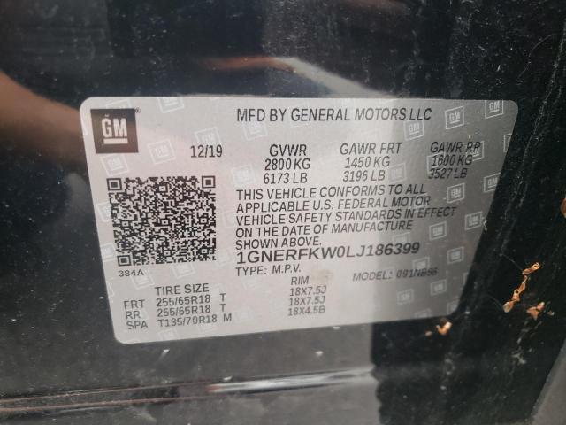 Photo 10 from auction – 2020 CHEVROLET TRAVERSE L with VIN 1GNERFKW0LJ186399