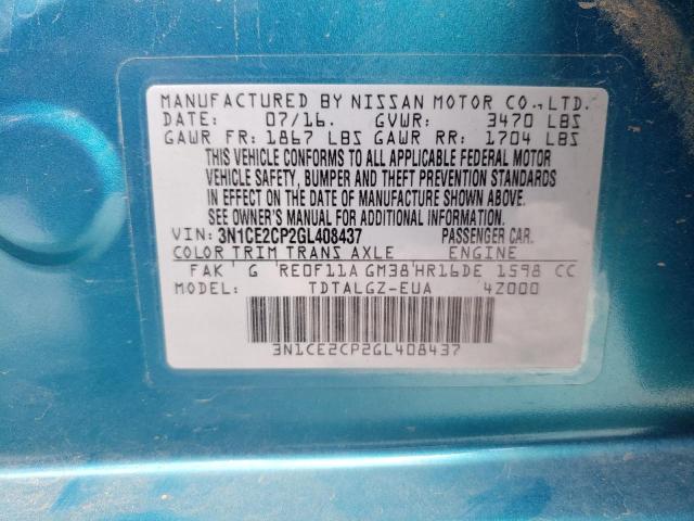 Photo 10 from auction – 2016 NISSAN VERSA NOTE with VIN 3N1CE2CP2GL408437