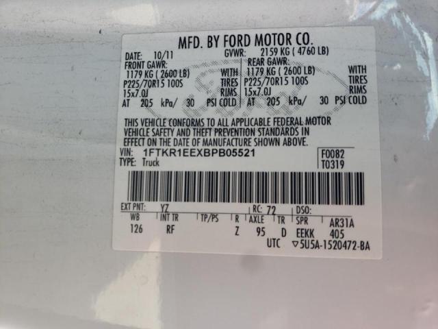 Photo 10 from auction – 2011 FORD RANGER SUP with VIN 1FTKR1EEXBPB05521