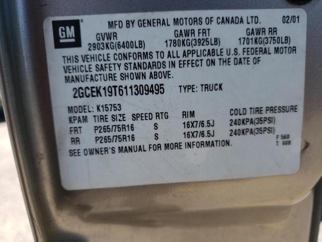 Photo 10 from auction – 2001 CHEVROLET SILVERADO4 with VIN 2GCEK19T611309495