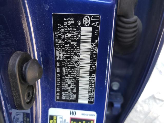 Photo 10 from auction – 2014 TOYOTA COROLLA L with VIN 2T1BURHE5EC043456