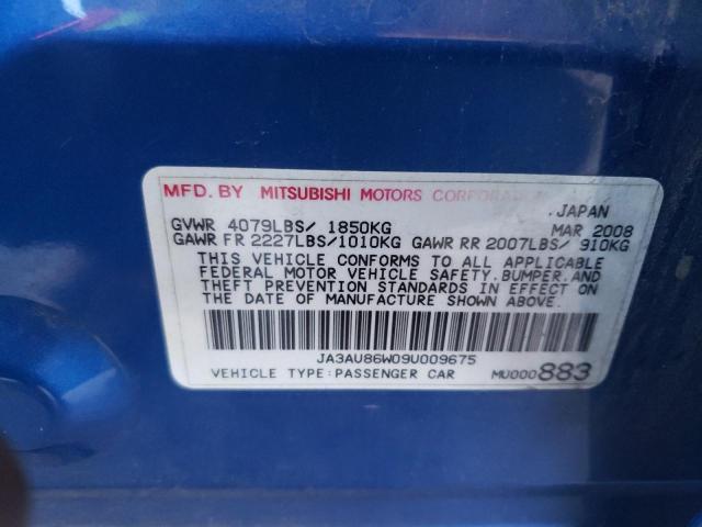 Photo 10 from auction – 2009 MITSUBISHI LANCER GTS with VIN JA3AU86W09U009675