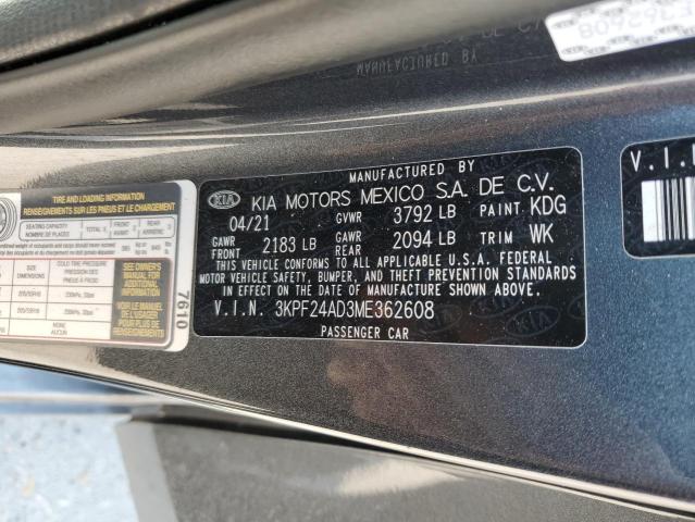 Photo 10 from auction – 2021 KIA FORTE FE with VIN 3KPF24AD3ME362608