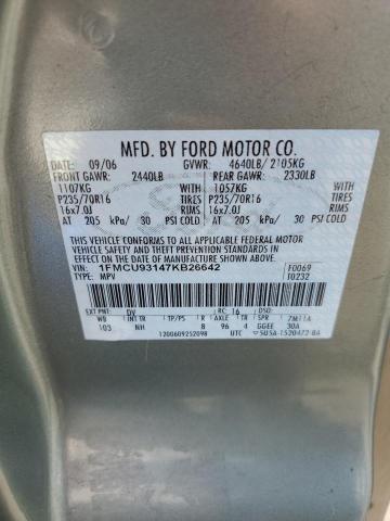 Photo 10 from auction – 2007 FORD ESCAPE XLT with VIN 1FMCU93147KB26642