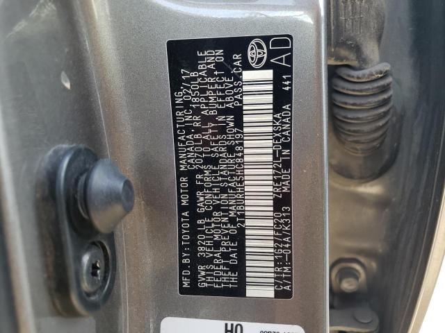 Photo 10 from auction – 2017 TOYOTA COROLLA L with VIN 2T1BURHE5HC848197