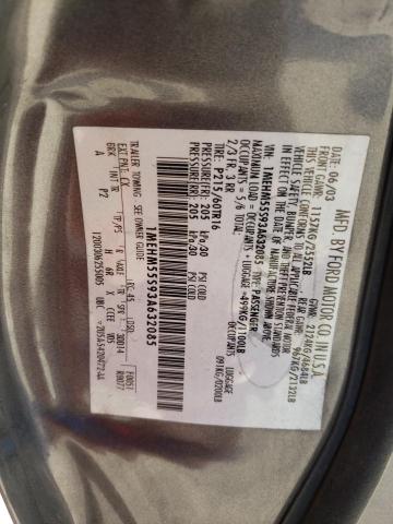Photo 10 from auction – 2003 MERCURY SABLE LS P with VIN 1MEHM55S93A632085