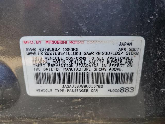 Photo 10 from auction – 2008 MITSUBISHI LANCER DE with VIN JA3AU16U88U015762