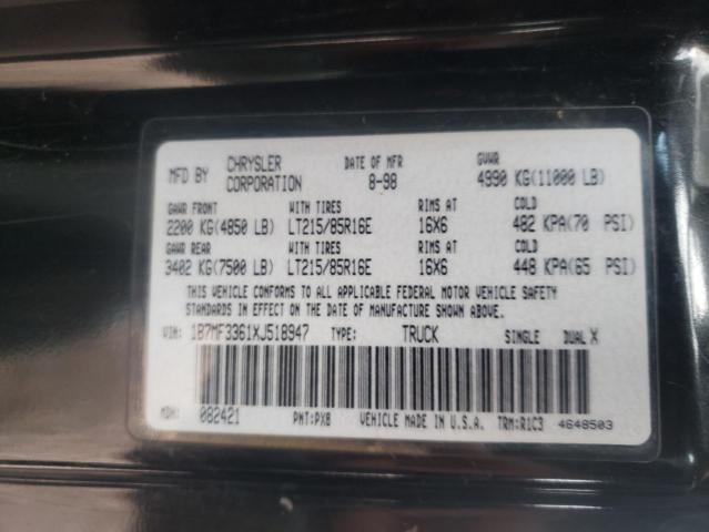 Photo 10 from auction – 1999 DODGE RAM 3500 with VIN 1B7MF3361XJ518947