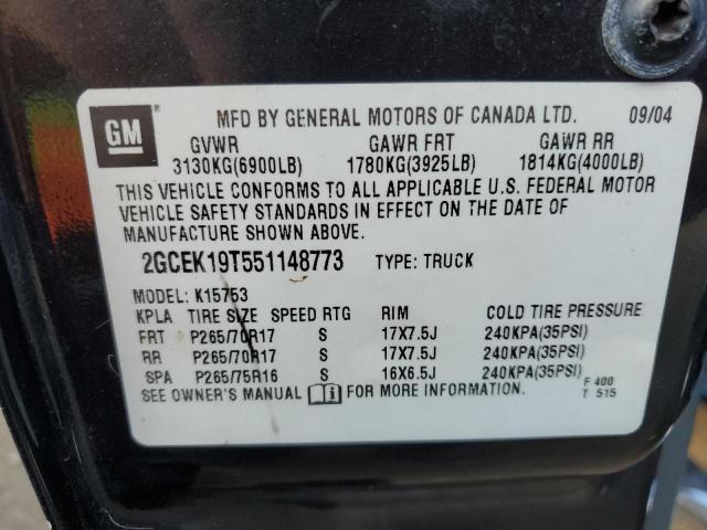 Photo 10 from auction – 2005 CHEVROLET SILVERADO with VIN 2GCEK19T551148773