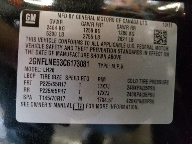 Photo 10 from auction – 2012 CHEVROLET EQUINOX LT with VIN 2GNFLNE53C6173081
