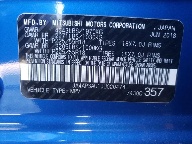 Photo 10 from auction – 2018 MITSUBISHI OUTLANDER with VIN JA4AP3AU1JU020474