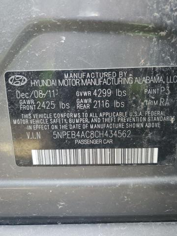 Photo 10 from auction – 2012 HYUNDAI SONATA GLS with VIN 5NPEB4AC8CH434562