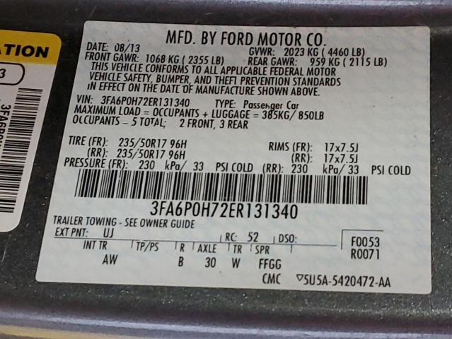 Photo 10 from auction – 2014 FORD FUSION SE with VIN 3FA6P0H72ER131340